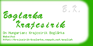 boglarka krajcsirik business card